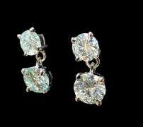 Sparkling 3.5 Cttw VVs1 Fire Moissanite Drop Earrings