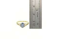 14K Yellow Gold Natural Sapphire Diamond Accent Engagement Ring