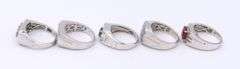Group Lot of 5 Vintage 925 Sterling Silver Rings
