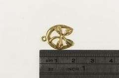 14K Yellow Gold Four Leaf Clover Horse Shoe Lucky Charm/Pendant