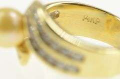 14K Yellow Gold 0.90 Ctw Gold Pearl Diamond Engagement Ring