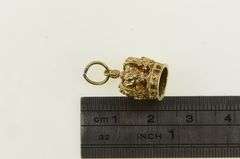 14K Yellow Gold 3D Crown Jewels King Queen Royalty Charm/Pendant