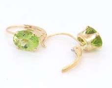 Fantastic Yellow Gold 2.70ctw Peridot Earrings