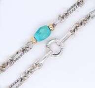 David Yurman Turquoise Figaro Link Chain Necklace