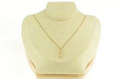 14K Yellow Gold 0.50 Ctw Pear Diamond Tiered Bar Drop Pendant