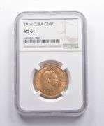 MS61 1916 Cuba Gold 10 Pesos NGC