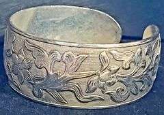 Huge 32.9 Gram Vintage Scrolling Silver Cuff Bangle Bracelet