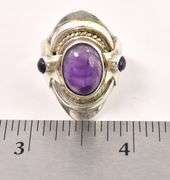 Sterling Silver Star Amethyst Ring