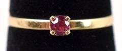 Stunning Solitaire Ruby Ring in 14K Yellow Gold