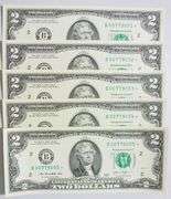 (5) Superb Crisp 2013 $2 Star Notes New York-Consecutive!