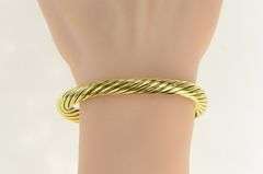 18K Yellow Gold 7mm David Yurman Twist Hook Bangle Bracelet