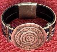 Vintage Style 47.8 Gram Aztec Wheel of the Moon Bangle Bracelet