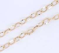 Elegant Yellow Gold oval Link Chain Necklace