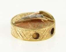 14K Yellow Gold Diamond Sail Boat Victorian Slide Bracelet Charm