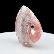 Cute! 35.68ct Agate and Sapphire fish carving