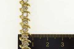 14K Yellow Gold 5.40 Ctw Champagne Diamond Wavy Tennis Bracelet