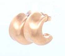 Nice 18kt Rose Gold Textured Half Hoop Earrings