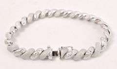 Superb 14K White Gold Fancy Link Bracelet