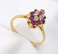 Cute Ruby & Diamond Cluster