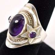 Sterling Silver Star Amethyst Ring