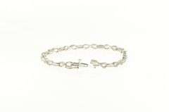10K White Gold 1.65Ctw Diamond Encrusted Infinity Link Tennis Bracelet