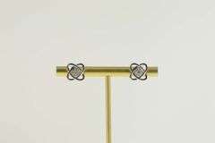 10K White Gold 0.20 Ctw Diamond Knot Twist Atom Stud Earrings