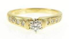 14K Yellow Gold 0.51 Ctw Diamond Classic Engagement Ring