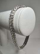14 Kt White Gold Plated 17.5 Ctw Lab Simulated Diamond Tennis Bracelet