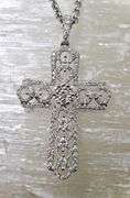 Sparkling High-Fashion Diamond Cross with Necklace