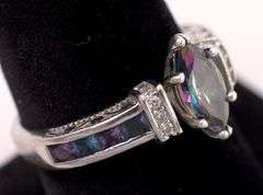 Sterling Silver Mystic Topaz and Amethyst Ring