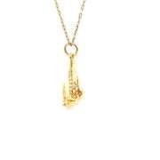 18K Yellow Gold 3D Chinese Sail Boat Ornate Ship Charm/Pendant