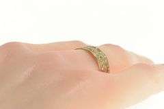 10K Yellow Gold Victorian Ornate Floral Pattern Wedding Band Ring