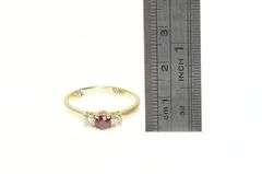 14K Yellow Gold 0.88 Ctw Natural Ruby Diamond Engagement Ring