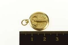 14K Yellow Gold Lobster Embossed Regeneration Symbol Charm/Pendant