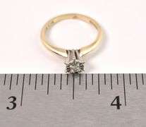 Sparkling 14K Yellow Gold Solitaire Diamond Ring