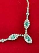 CERTIFIED BRAND NEW 14K GOLD DIAMOND AND EMERALD NECKLACE