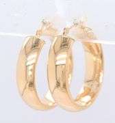 Nice Yellow Gold 6.2mm Gold Hoop Earrings