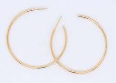 Simple Yellow Gold Hop Earrings