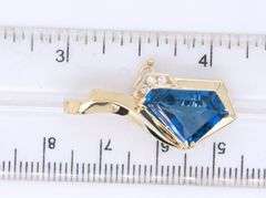 Fantastic Yellow Gold Tanzanite and Diamond Pendant