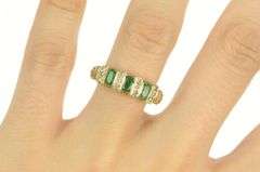 10K Yellow Gold 1.64 Ctw Oval Emerald Diamond Squared Ring