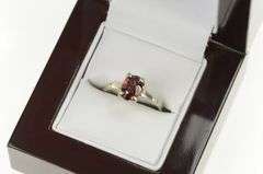 14K White Gold 1.40 Ct Oval Natural Garnet Solitaire Ring