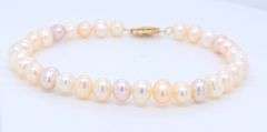 Set of Fresh Water Pearl Necklace, Bracelet and Stud Earrings
