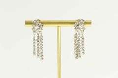 Platinum 1.25 Ctw 1950's Diamond Fringe Tassel Dangle Earrings