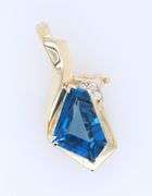 Fantastic Yellow Gold Tanzanite and Diamond Pendant