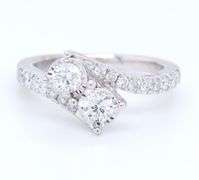 Dazzling White Gold 1ctw Moi Et Toi Diamond Ring