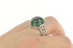 18K White Gold 17.48 Ctw Natural Green Tourmaline Diamond Ring
