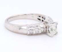 Elegant White Gold Princess Cut Diamond Engagement Ring in Princess Cut Setting
