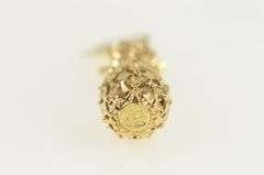 14K Yellow Gold 3D Pineapple Hawaii Travel Souvenir Charm/Pendant