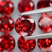 Premium 5.47ct round cut cherry red Garnet set