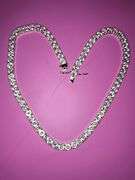 14 Kt White Gold Plate 74 Piece 103.5 Ct Simulated Diamond Necklace
